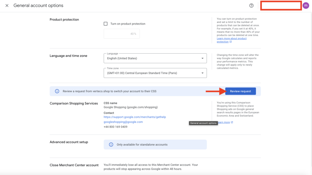 Cambio CSS de Google Merchant Center: ¿dónde encontrar la aprobación en Google Merchant Center? ¿Siguiente? Sistema de comparación de precios verteco.shop - - 2